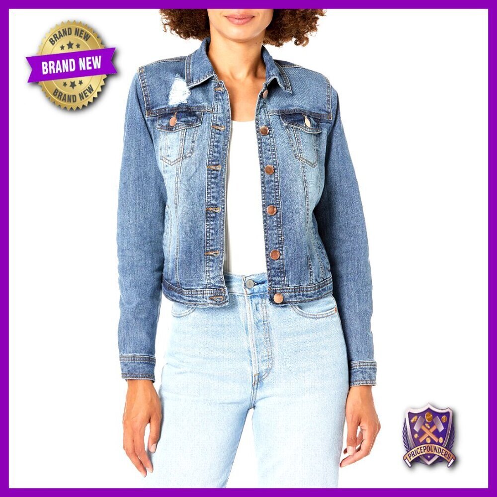 Relaxed Fit Denim Jacket Classic Casual Y2K Retro with Patch Pockets